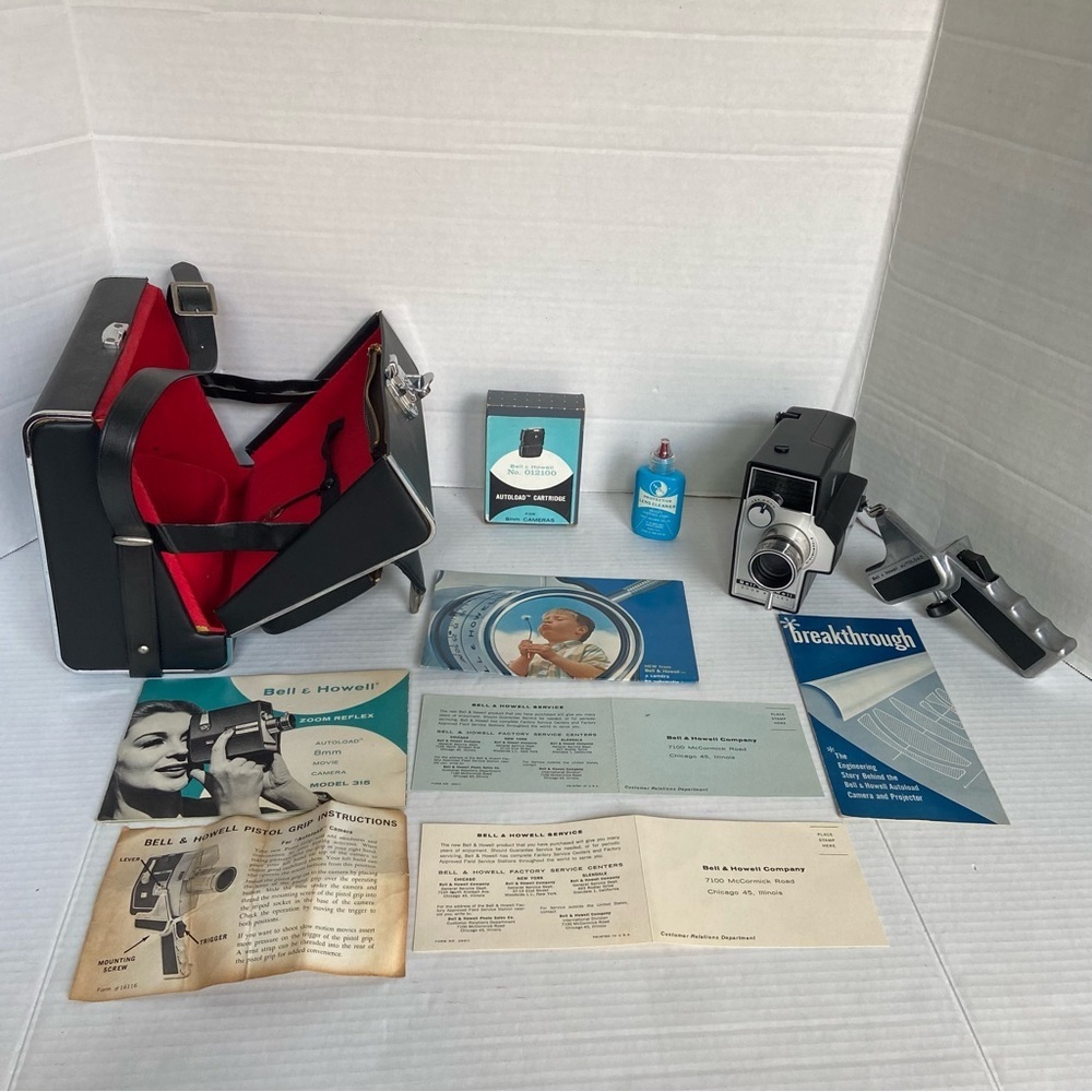 Bell & Howell Zoom Reflex 8mm Autoload Camera Model 315 Brochures Cartridges